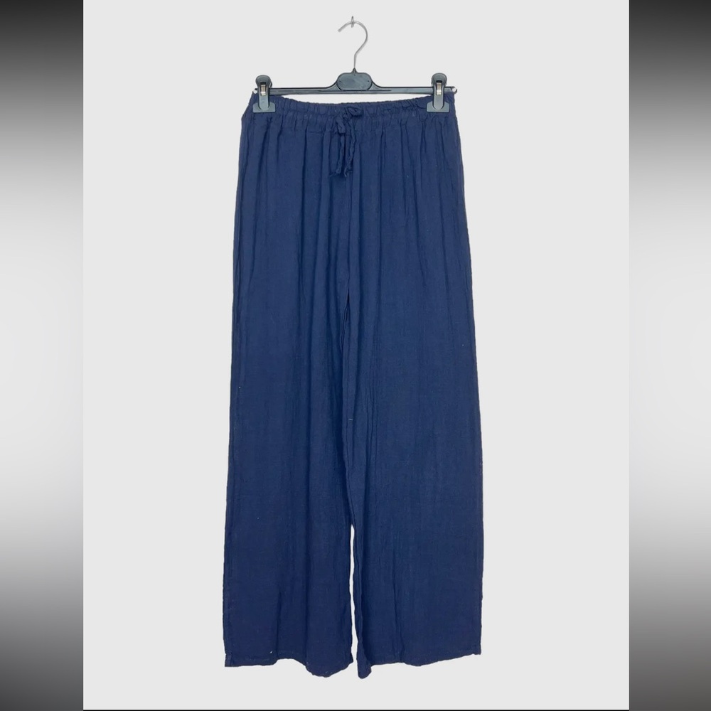 31 MADE IN ITALY COTTON LINEN WIDE LEG PANTS